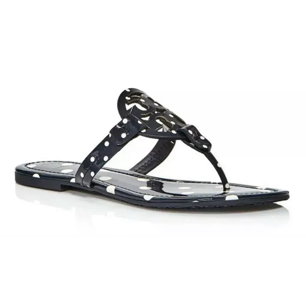 Tory Burch Miller Sandals Patent Leather Navy Classic